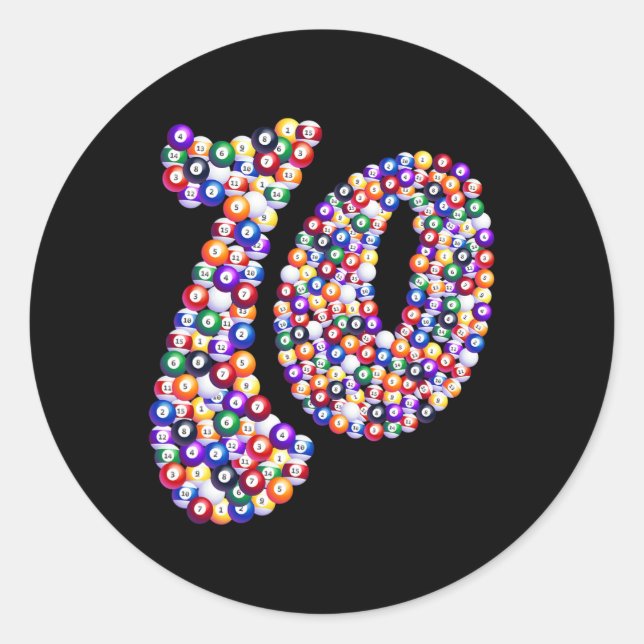 10 Composed Of Billiard Pool Table  Classic Round Sticker (Front)