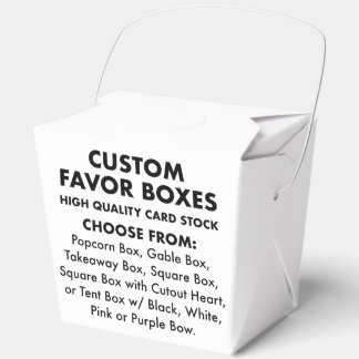 10 Custom Personalized Large Take Out Favour Boxes