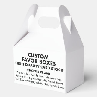 10 Custom Personalized Medium Gable Favour Boxes