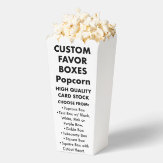 10 Custom Personalized Popcorn Favour Boxes