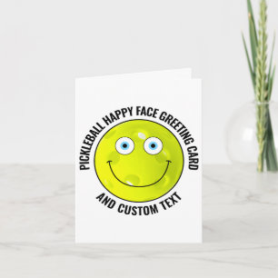 10 Custom Pickleball BLUE EYES Happy Face Greeting Card