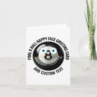 10 Custom Pool Ball BLUE EYES Happy Face Greeting