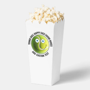 10 Custom Tennis Ball BLUE EYES Happy Face Popcorn Favor Box