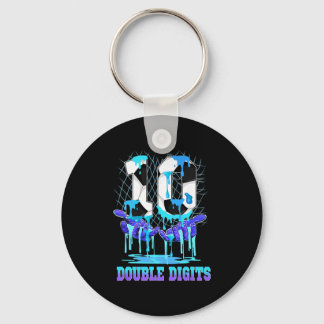 10 Double Digits 10th Birthday Boy Soccer Ice Drip Keychain