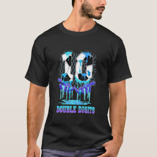 10 Double Digits 10th Birthday Boy Soccer Ice Drip T-Shirt