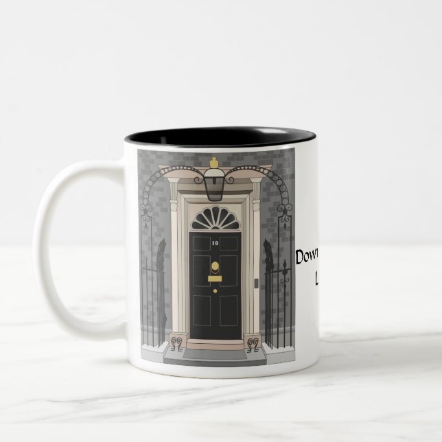 10 Downing Street, London (drawing) Two-Tone Coffee Mug (Left)