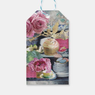 10 étiquettes cadeaux avec ange sur bleu