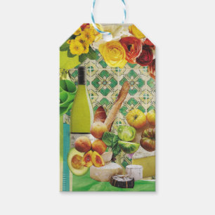10 étiquettes cadeaux avec carreaux mexicains vert