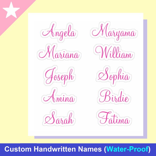 10 First Names for Girls | Calligraphy Stickers (Pink First Names for Girls)