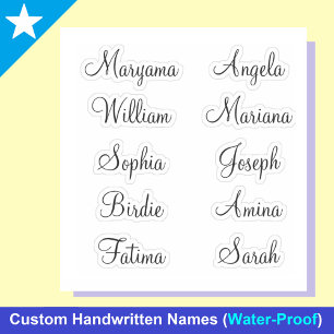 10 First Names   Modern Calligraphy Stickers 