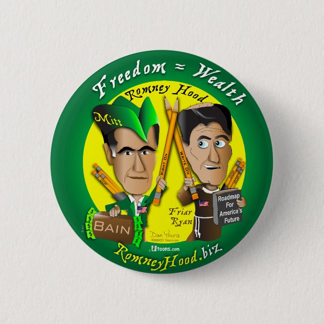 10. Freedom = Wealth 2 Inch Round Button (Front)