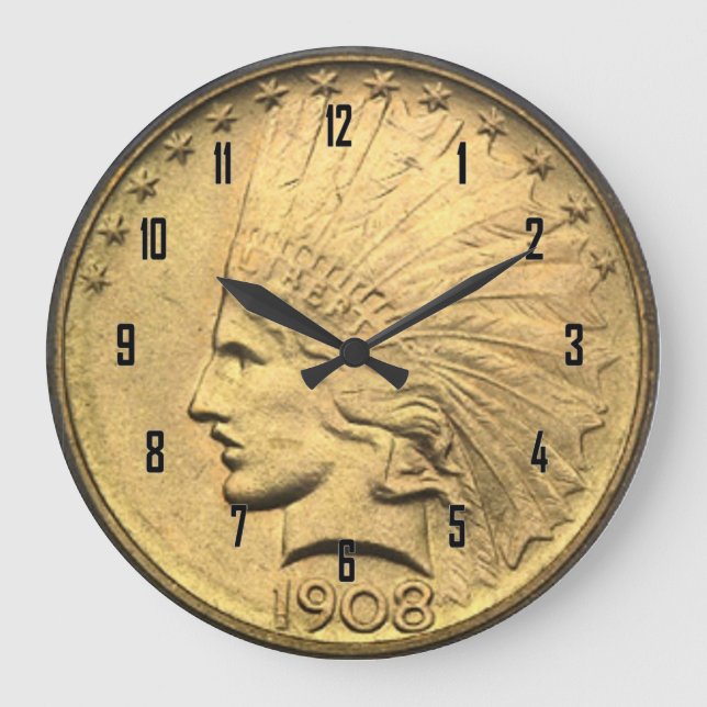 $10 GOLD PIECE LARGE CLOCK (Front)