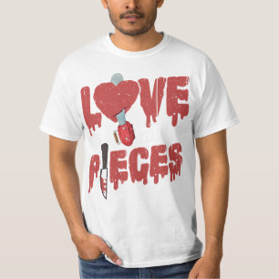 10.Horror Movie Love You To Pieces Heart Chain Saw T-Shirt