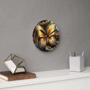 10-Inch Round Natural Wood Frame Wall Clock