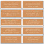 10 Individual Guest Name Address Champagne Gold<br><div class="desc">NOTE: CHECK STICKER SHEET SIZE FOR LABEL SIZE REQUIRED. SIZE SHOWN IN DROPDOWN BOX IS FOR THE SHEET SIZE NOT THE INDIVIDUAL LABEL SIZE. Make your event setup effortless (and look extra polished) with these 10 Individual Guest Name & Address Champagne Gold Stickers. Designed for quick, clean labelling, each sticker...</div>
