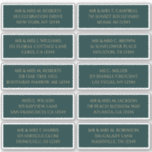 10 Individual Guest Name Address Mystical Green<br><div class="desc">10 Individual Guest Name Address Mystical Green Gold Wedding Stickers features 10 stickers with your individual guest name and address on each sticker in gold script on a green background. Also perfect for Christmas and Holiday cards, party invitations, thank you cards and office mail outs. Simply edit the text in...</div>