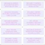 10 Individual Guest Name Address Mystical Lavender<br><div class="desc">10 Individual Guest Name Address Mystical Lavender Pink Wedding Stickers features 10 stickers with your individual guest name and address on each sticker in pink script on a pastel lavender background. Also perfect for Christmas and Holiday cards, party invitations, thank you cards and office mail outs. Simply edit the text...</div>