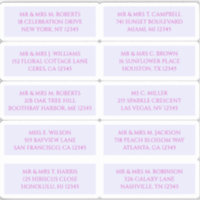 10 Individual Guest Name Address Mystical Lavender