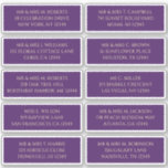 10 Individual Guest Name Address Mystical Purple<br><div class="desc">10 Individual Guest Name Address Mystical Purple Gold Wedding Stickers features 10 stickers with your individual guest name and address on each sticker in gold script on a purple background. Also perfect for Christmas and Holiday cards, party invitations, thank you cards and office mail outs. Simply edit the text in...</div>