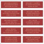 10 Individual Guest Name Address Mystical Red<br><div class="desc">10 Individual Guest Name Address Mystical Dark Red Gold Wedding Stickers features 10 stickers with your individual guest name and address on each sticker in gold script on a dark red background. Also perfect for Christmas and Holiday cards, party invitations, thank you cards and office mail outs. Simply edit the...</div>