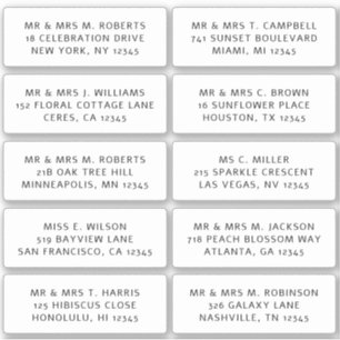 10 Individual Guest Name Address Party Wedding