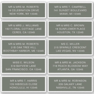 10 Individual Guest Name Address Party Wedding