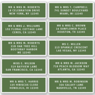 10 Individual Guest Name Address Party Wedding