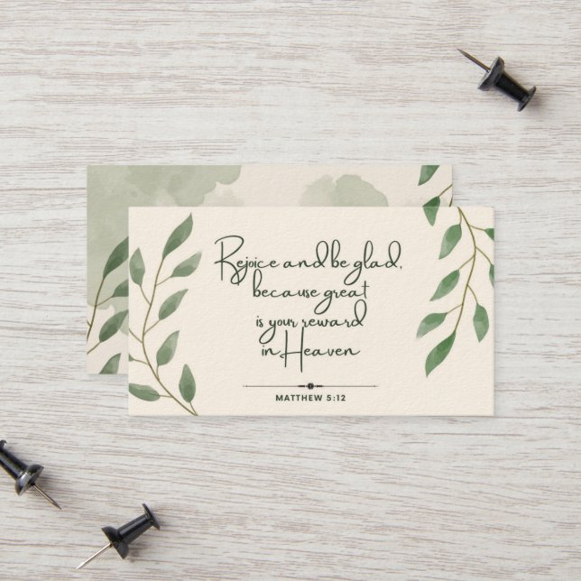 10 Jours d'écriture Verse Cartes | Matthieu 5:12 (Devant/Arrière en situation)