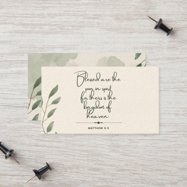 10 Jours d'écriture Verse Cartes | Matthieu 5:3 (Devant/Arrière en situation)