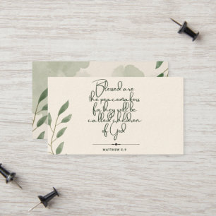 10 Jours d'écriture Verse Cartes   Matthieu 5:9