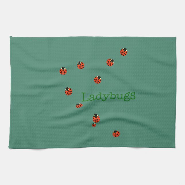 10 ladybugs kitchen towel (Horizontal)