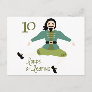 10 Lords A-Leaping Postcard