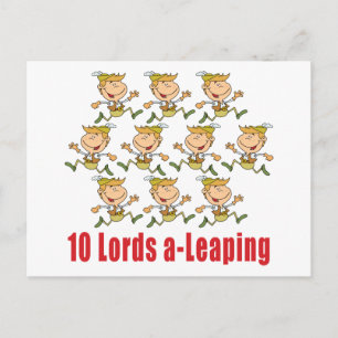 10 Lords a-Leaping Postcard
