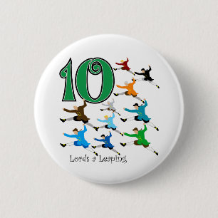 10 Lords Leaping 2 Inch Round Button