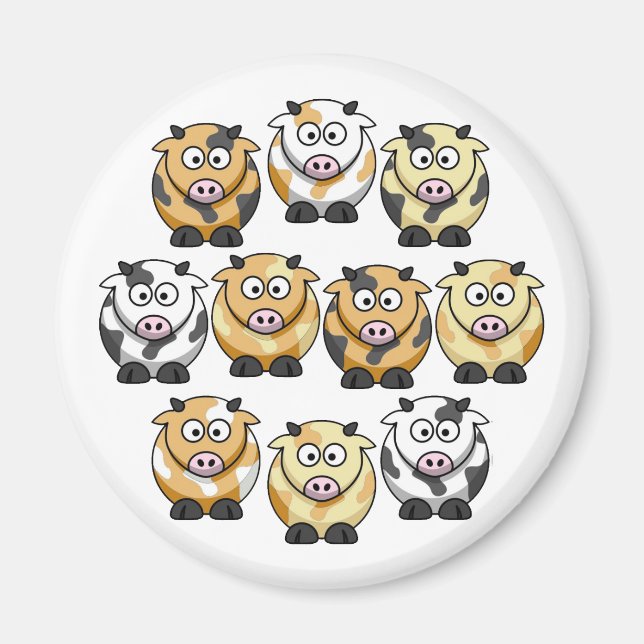 10 Magnet rond de vache (Devant)