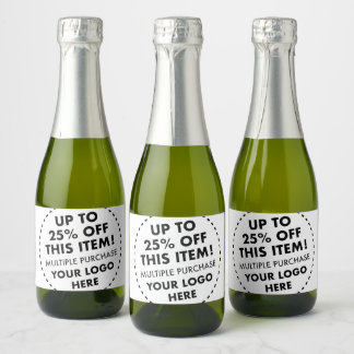 10 Mini Champagne Bottle Labels 25% OFF Bulk Buy