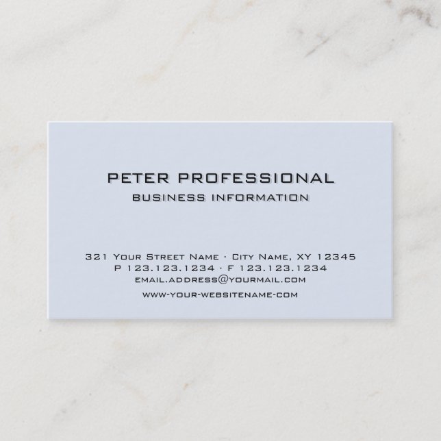 10 Modern Professional Business Card light blue (Front)