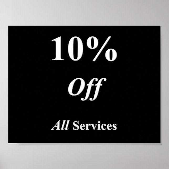 10% off all Services Poster Matte (Front)