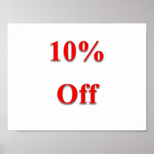 10% Off Poster Matte (Front)
