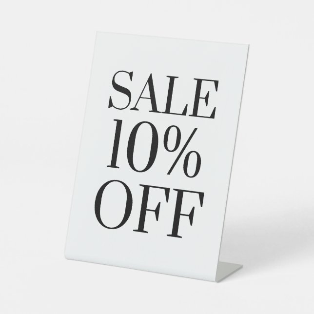 10% Off Sale Sign, Tabletop Counter Signage, Store Pedestal Sign (Front)