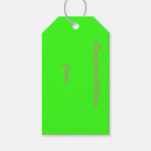 10-Pack of Custom Neon Green Gift Tags