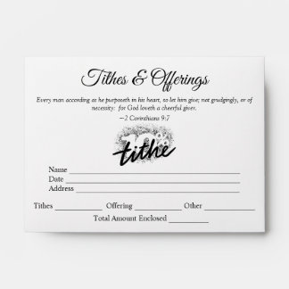 10 percent Tithes & Offering Envelopes