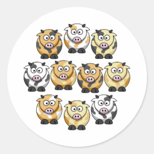 10 Petit Autocollant de vache