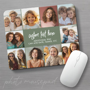 10 Photo Border with Text Centre - modern Mouse Pad
