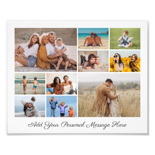 10 Photo Collage Add A Greeting Photo Enlargement (Front)