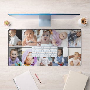 10 Photo Collage Custom Gift Desk Mat