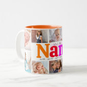 10 Photo Collage Love You Nana Multicolored Bold Two-Tone Coffee Mug (Front Left)