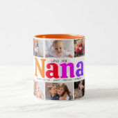 10 Photo Collage Love You Nana Multicolored Bold Two-Tone Coffee Mug (Center)