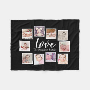 10 Photo Collage Personalized Fleece Blanket