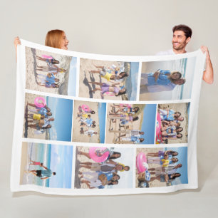 10 Photo Collage Personalized Fleece Blanket